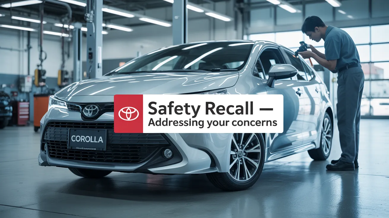 Toyota Corolla brake issue recall notice showing details about the free repair process for affected vehicles to ensure safety